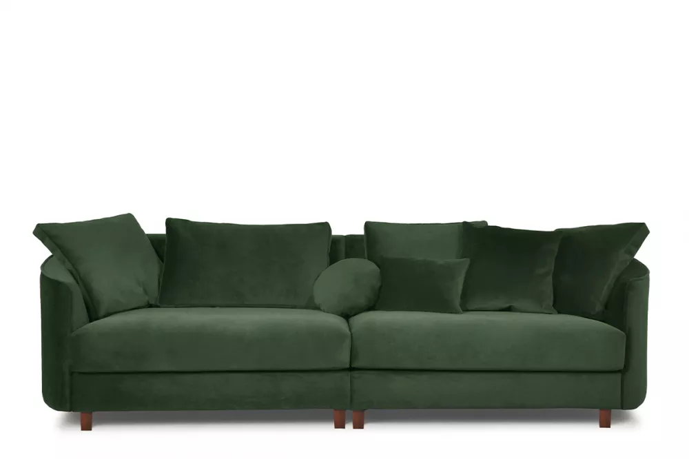 Dīvāns Juni 4S Standard · Tumši zaļš · 120 × 268 × 89 cm