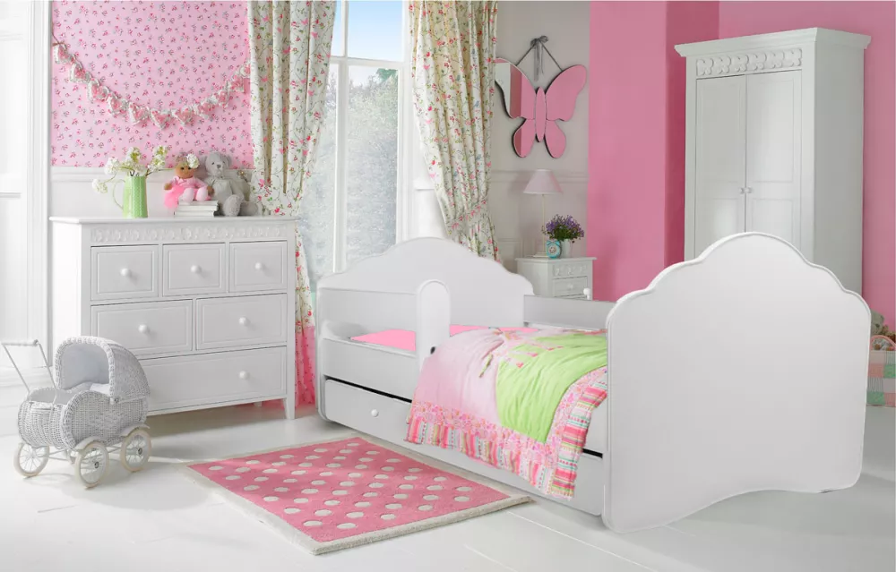 Bērnu gulta Casimo ar stelāžu Guļamvietas platums: 80 cm, Guļamvietas garums: 160 cm, · Balts · 88 × 164 × 63 cm