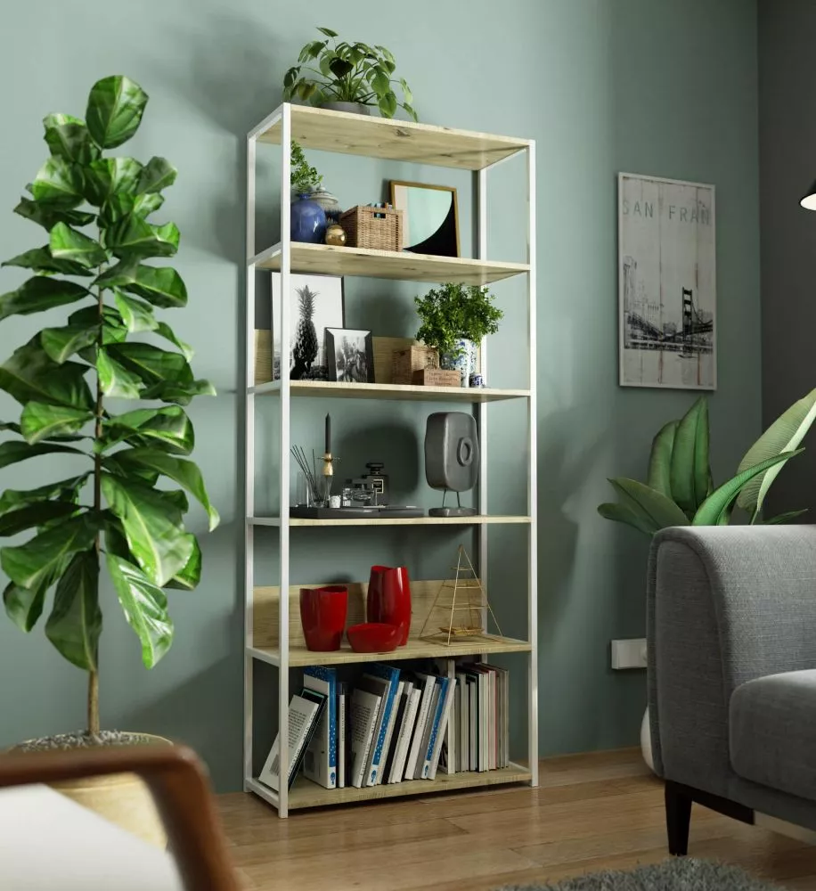 Plaukts Loft White · Ozols artisan · 80 × 192 × 32 cm