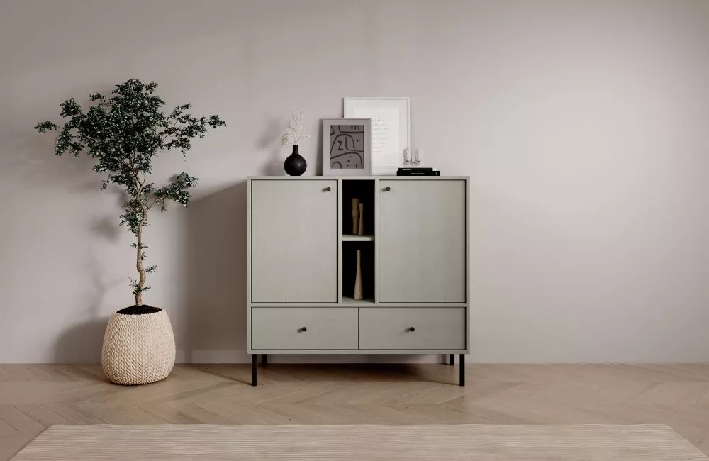 Kumode Tili K2D2S2P · Zaļi pelēks · 100.2 × 40.8 × 95 cm