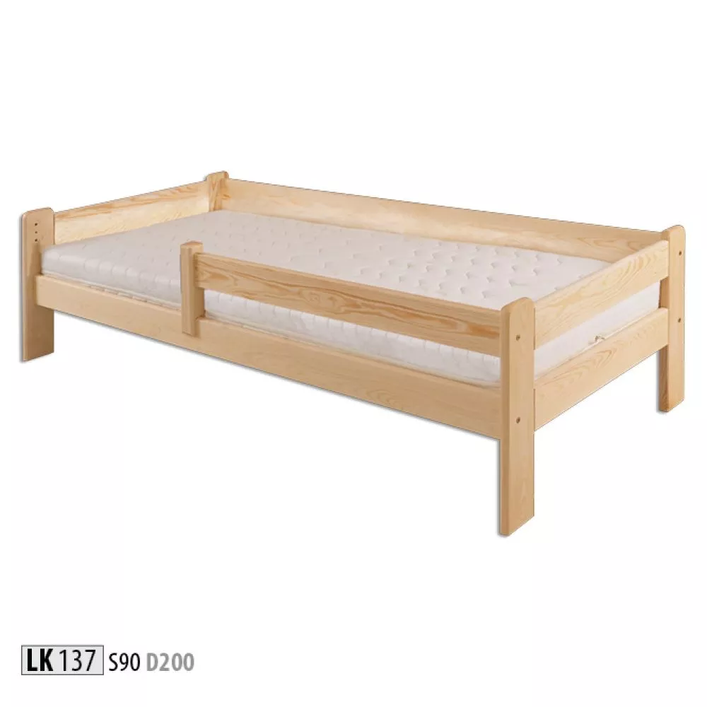 Gulta LK 137 ar stelāžu Kājiņu izmērs: 2.5x11.5 cm, Guļamvietas platums: 90 cm, Guļamvietas garums: 200 cm, stelāžas tip