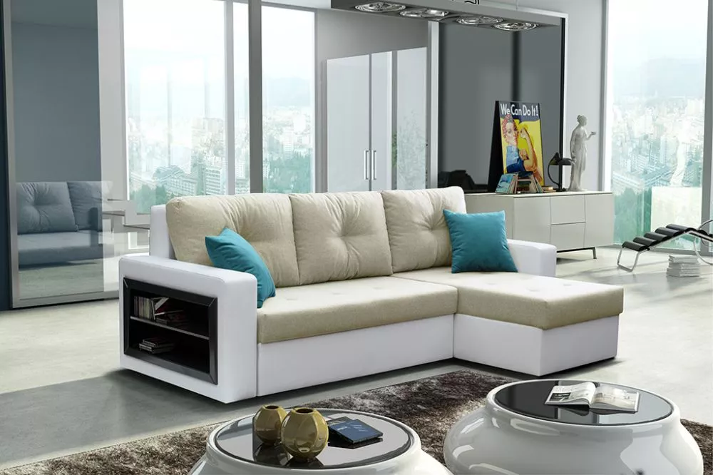 Dīvāns Forte Standard · Krēms + balts · 144 × 239 × 90 cm