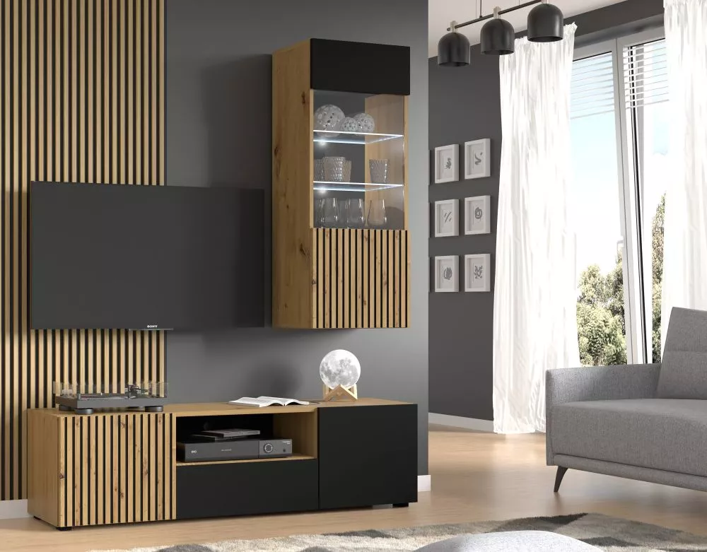 Sekcija Auris A ar LED Korpusa krāsa: ozols artisan, · 150 × 42 × 187 cm