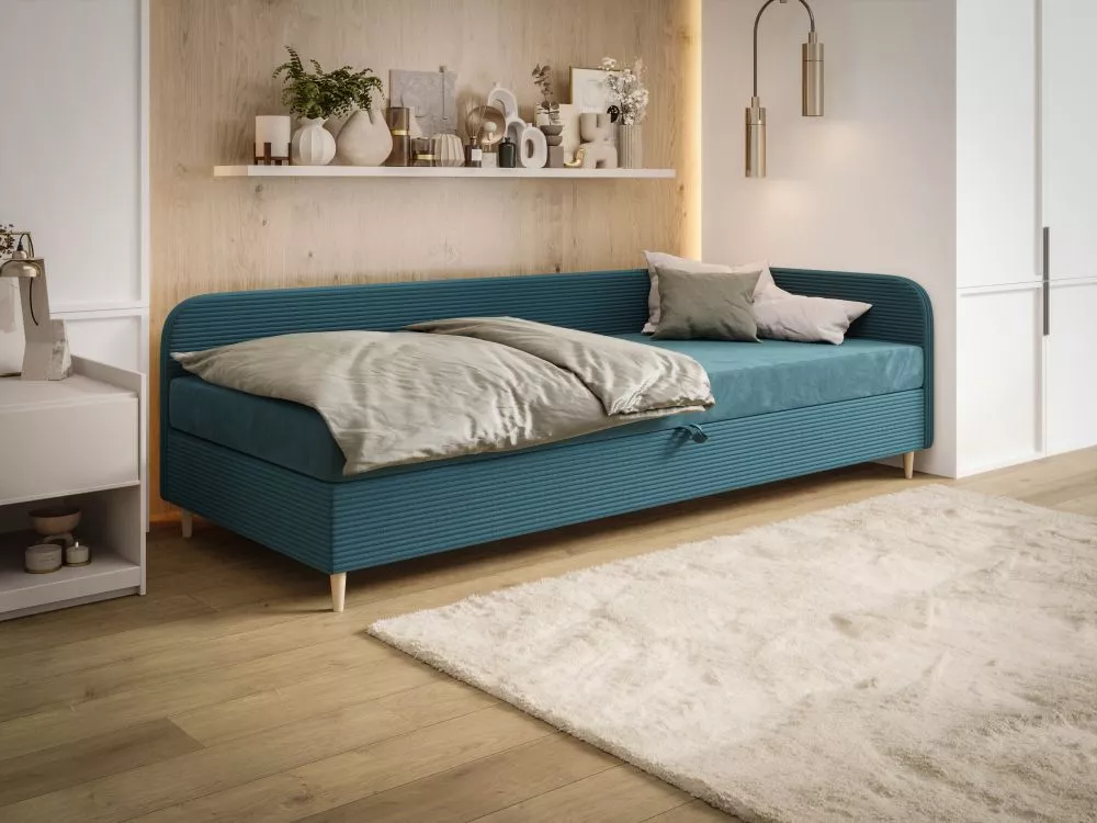 Gulta Miko Comfort Standard Guļamvietas platums: 90 cm, Guļamvietas garums: 200 cm, · Tirkīzs · 95 × 203 × 75 cm