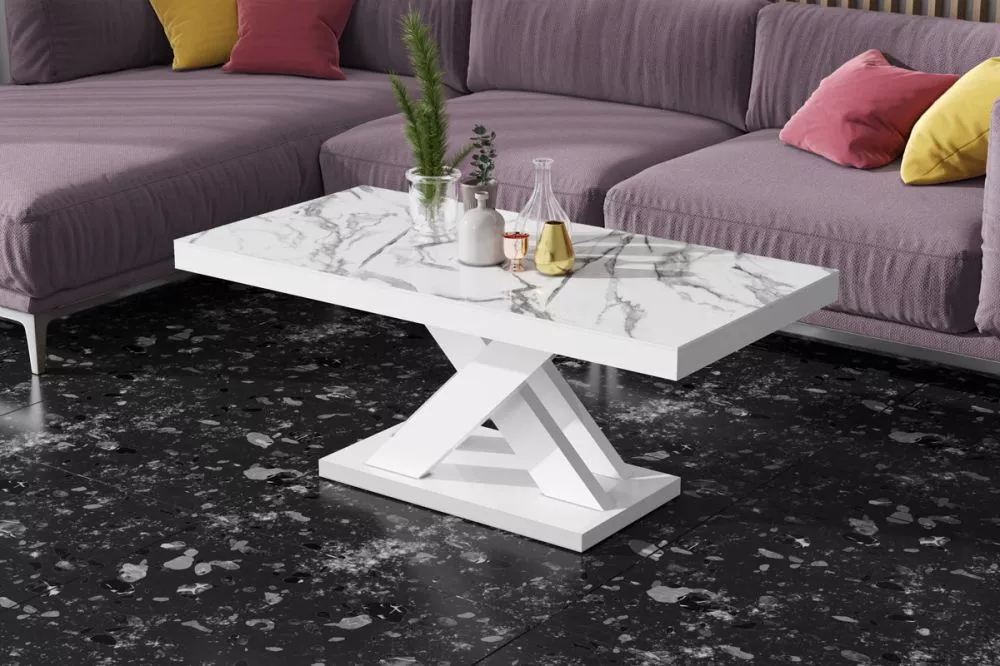 Žurnālgalds Xenon Lux Mini Gloss Korpusa krāsa: balts marmors, · 120 × 60 × 50 cm