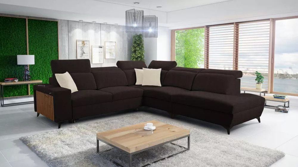 Dīvāns Bartone 9 Standard · Tumši brūns · 300 × 283 × 83 cm