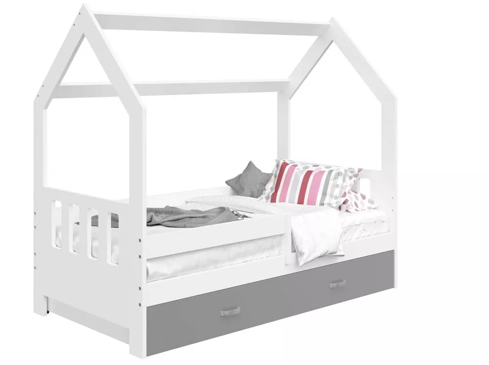 Bērnu gulta Domek D3-C ar stelāžu Guļamvietas platums: 80 cm, Guļamvietas garums: 160 cm, · 87 × 164 × 144 cm