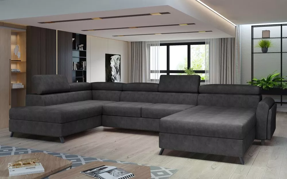 Dīvāns Josette Premium standard · Antracīts · 190 × 360 × 98 cm