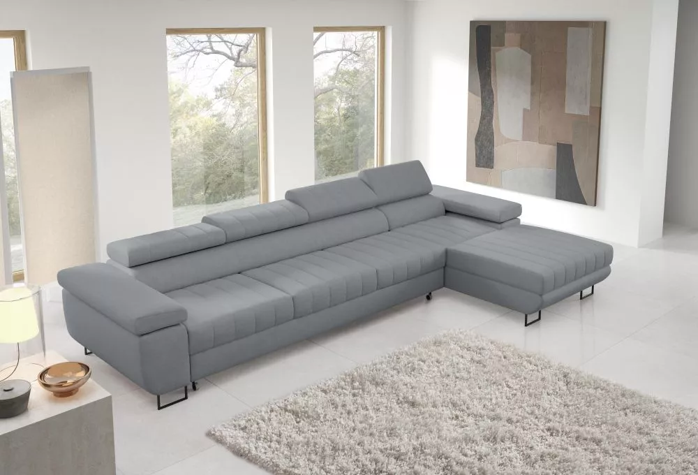 Dīvāns Horizonte Mini XL standard · Gaiši pelēks · 200 × 335 × 87 cm