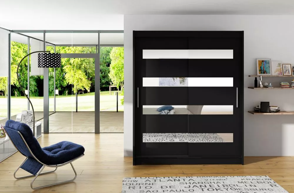 Skapis Baltic · Melns · 150 × 58 × 200 cm