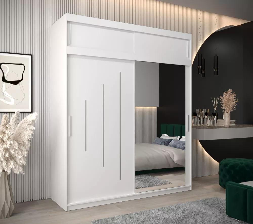 Skapis York 2 Premium · Balts · 200 × 62 × 240 cm