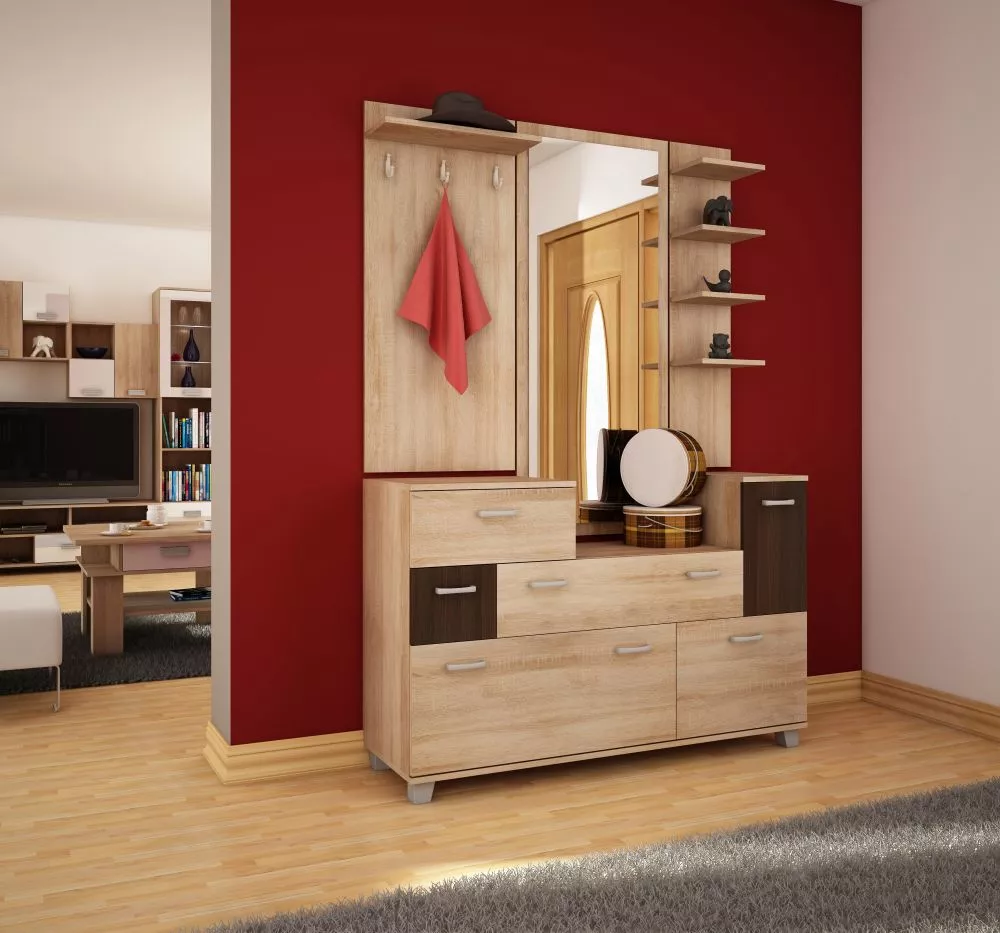 Komplekts Grand ME · Sonoma + šokolādes sonoma · 130 × 35 × 190 cm