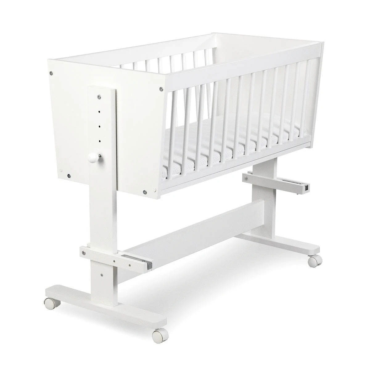 Bērnu gultiņa Zoya 5in1 40x89 ar stelāžu Guļamvietas platums: 40 cm, Guļamvietas garums: 89 cm, · Balts · 50 × 107 × 80 