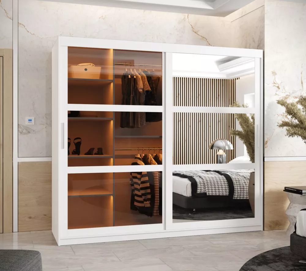 Skapis Dome 2 ar LED · Balts · 200 × 62 × 200 cm