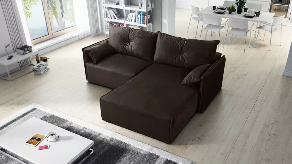Dīvāns Leon 1 Standard · Tumši brūns · 179 × 220 × 85 cm