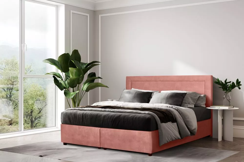 Gulta Rimini 2 Boxspring Standard Guļamvietas platums: 180 cm, Guļamvietas garums: 200 cm, · Rozā · 180 × 210 × 115 cm