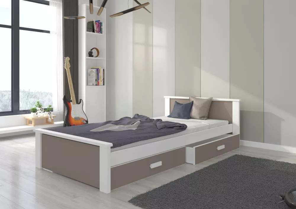 Bērnu gulta Aldex ar stelāžu Guļamvietas platums: 90 cm, Guļamvietas garums: 200 cm, · 99 × 208 × 72 cm