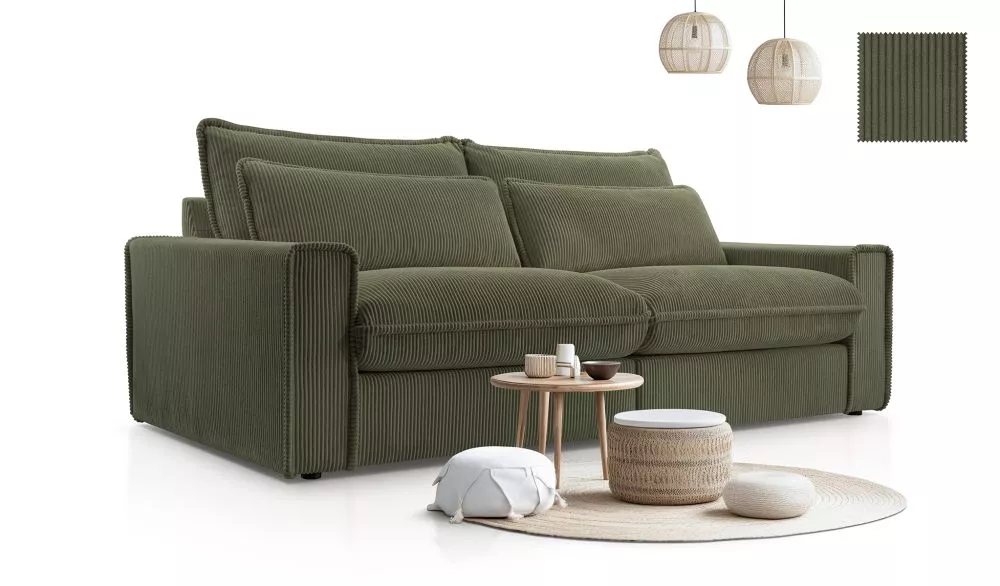 Dīvāns Cecylia Standard · Zaļš · 110 × 238 × 90 cm