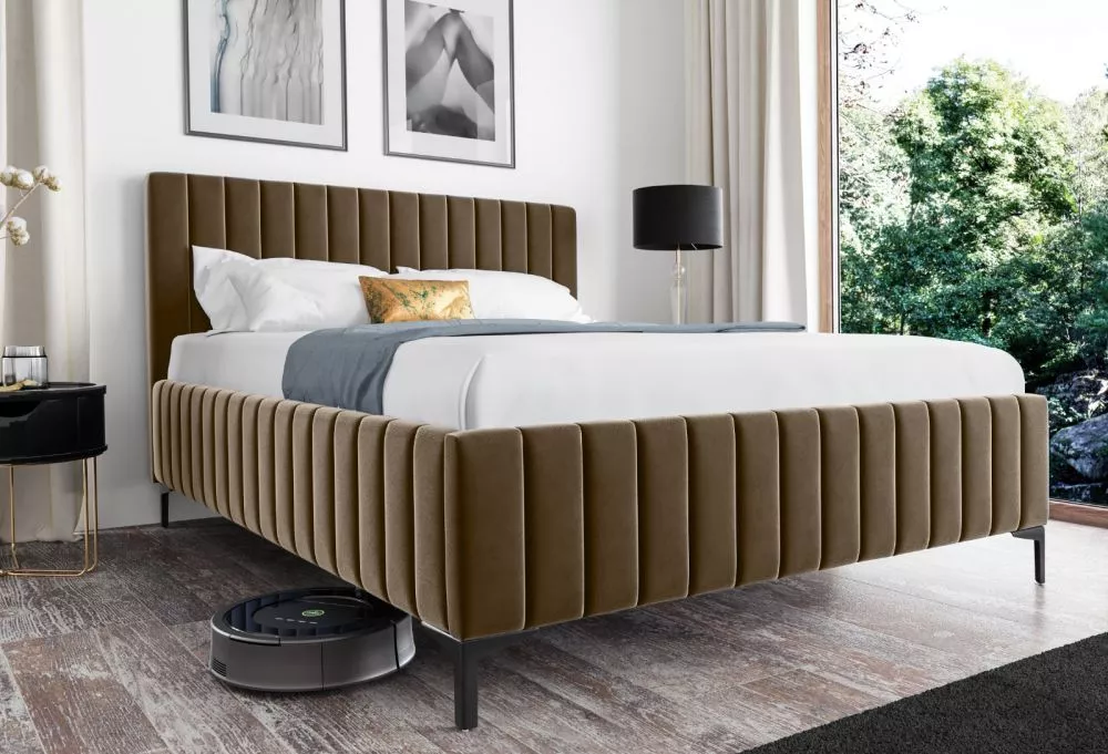 Gulta PK24 Comfort ar stelāžu Guļamvietas platums: 180 cm, Guļamvietas garums: 200 cm, stelāžas tips: metāla, · Kapučino