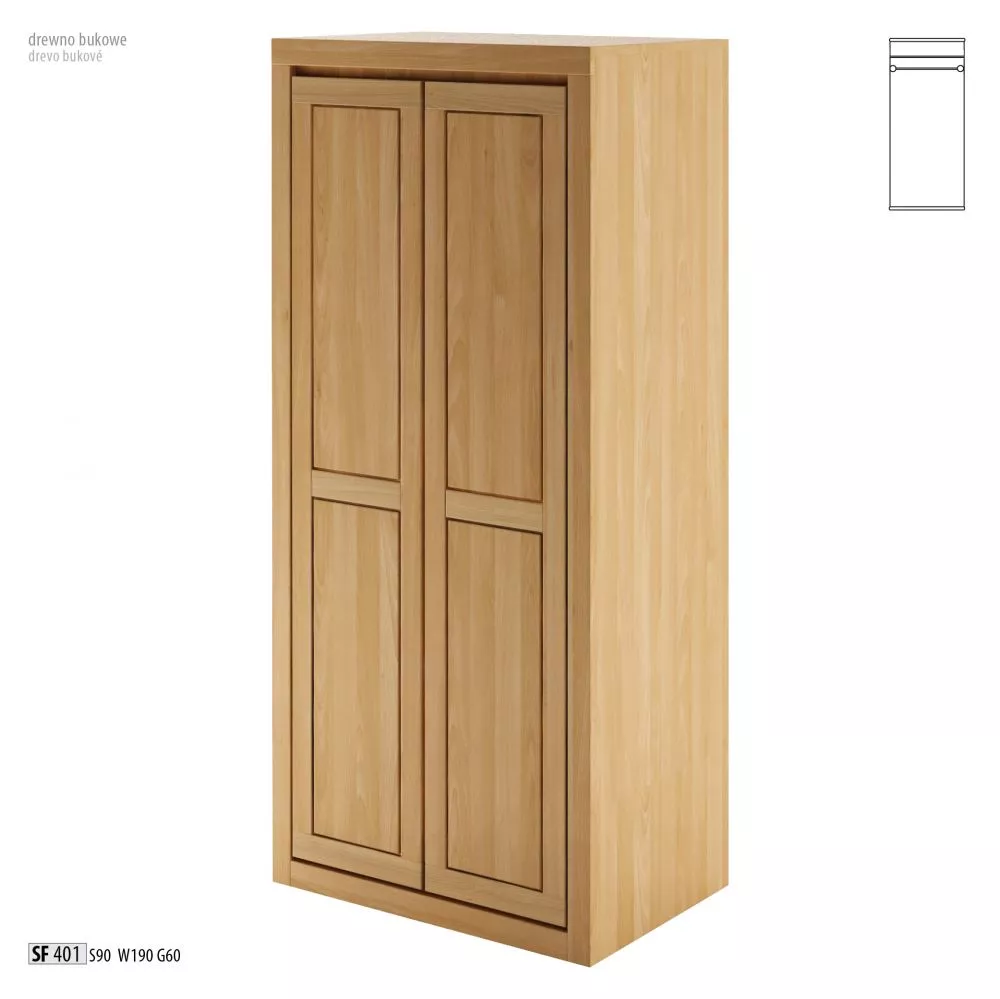 Skapis SF 301 · Ozols · 90 × 60 × 190 cm