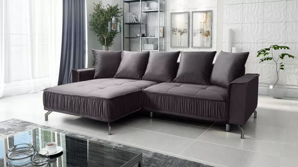 Dīvāns Diosa Corner Standard · Melns · 173 × 277 × 95 cm