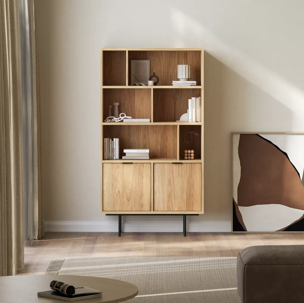 Plaukts Edison R90 · Ozols hikora · 90 × 185 × 35 cm
