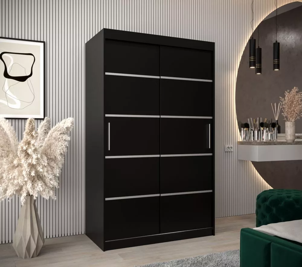 Skapis Verona 1 · Melns · 120 × 62 × 200 cm