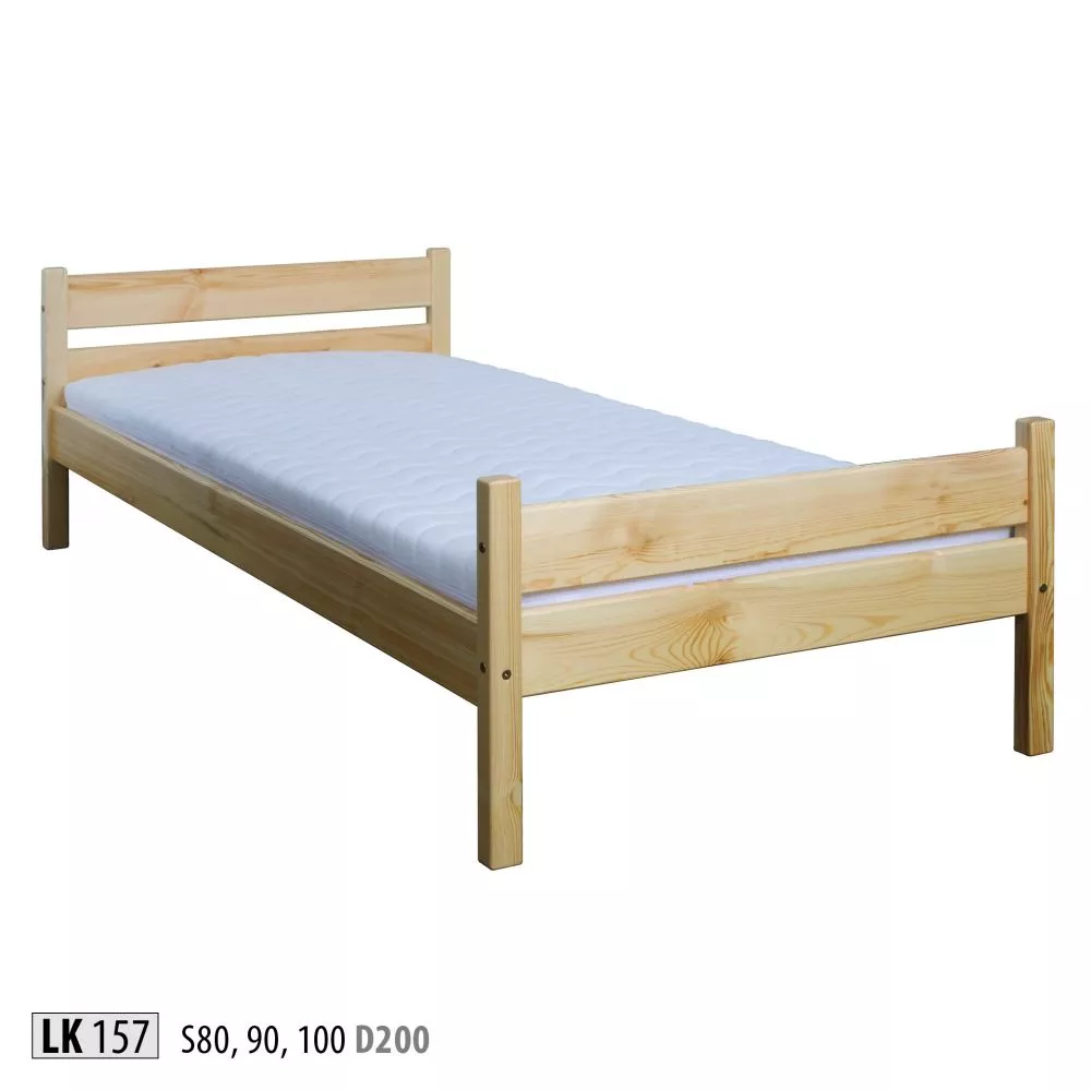 Gulta LK 157 ar stelāžu Kājiņu izmērs: 5x4 cm, Guļamvietas platums: 80 cm, Guļamvietas garums: 200 cm, stelāžas tips: ko