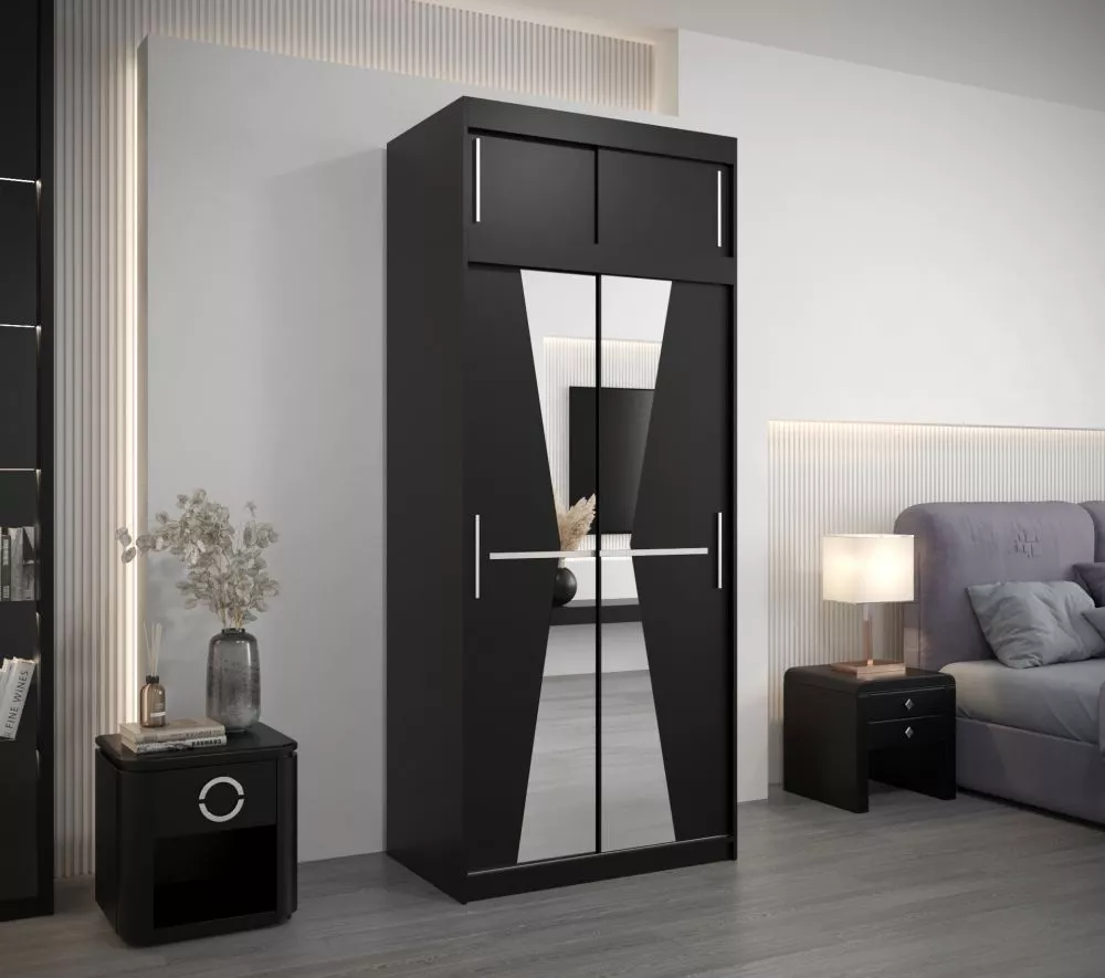 Skapis Maroko Premium · Melns · 100 × 62 × 240 cm