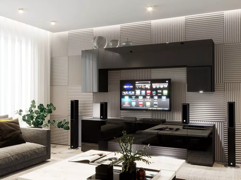 Sekcija Box 68 ar LED · Melns · 252 × 38 cm