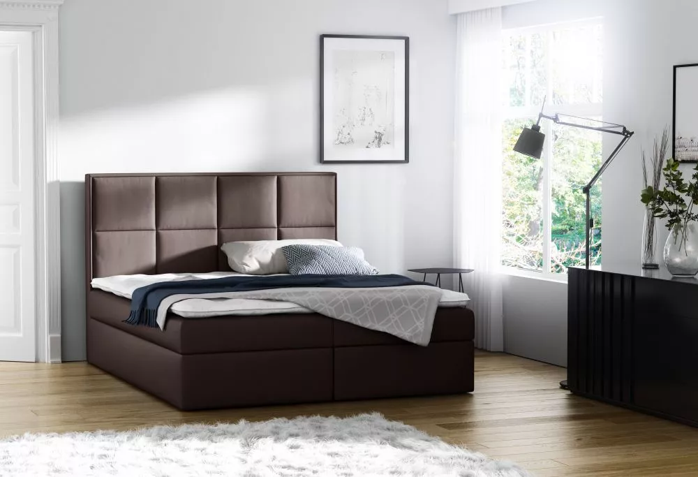 Gulta Galaxy standard ar stelāžu Guļamvietas platums: 120 cm, Guļamvietas garums: 200 cm, · Tumši brūns · 120 × 213 × 12