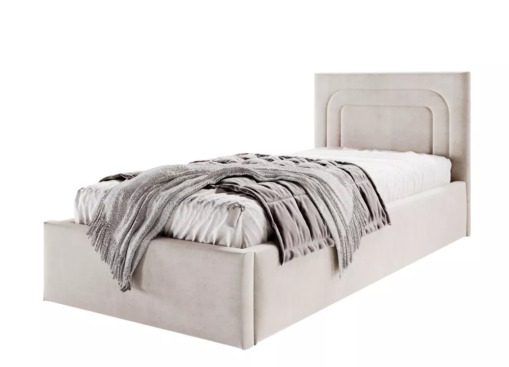 Gulta Azuro S09 Standard ar stelāžu Guļamvietas platums: 90 cm, Guļamvietas garums: 200 cm, · Bēšs · 104 × 214 × 101 cm