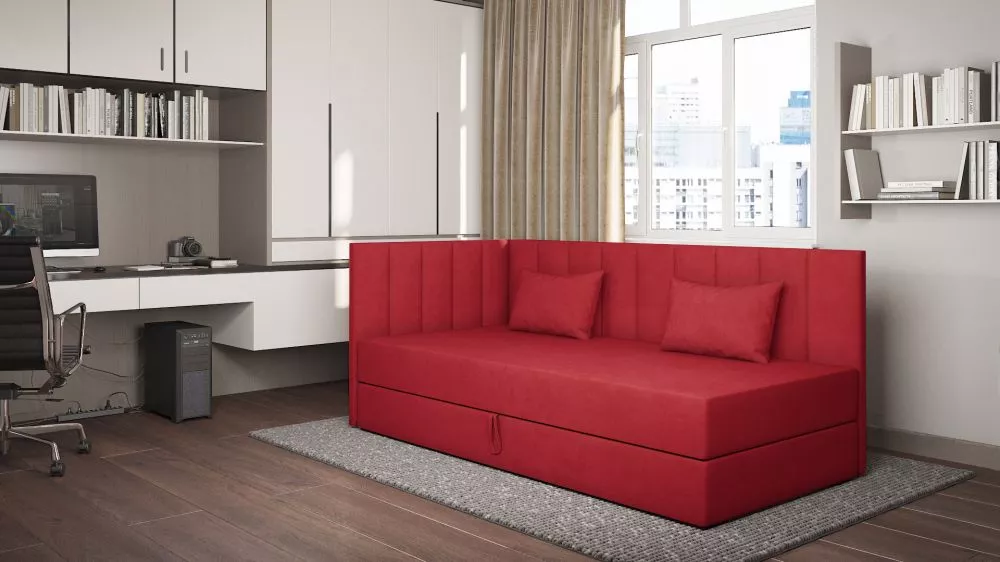 Dīvāns Ivet 3 Standard · Sarkans · 97 × 207 × 90 cm