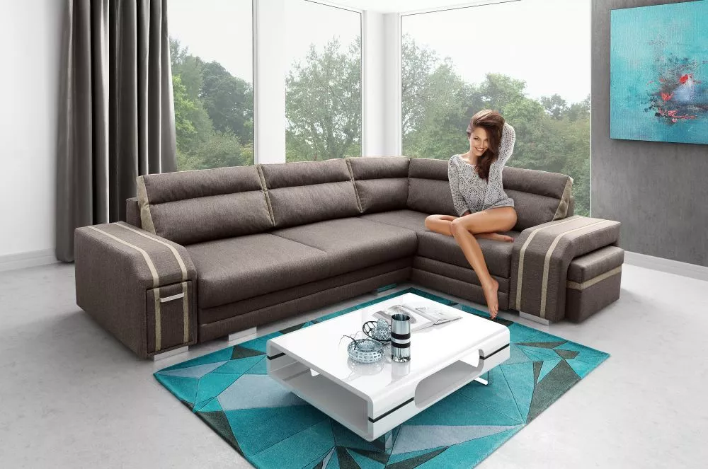 Dīvāns Avatar Standard · Tumši brūns + brūns · 205 × 305 × 90 cm