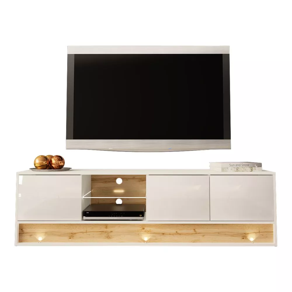 TV tumba Visionary RTV ar LED · 180 × 40 × 50.6 cm