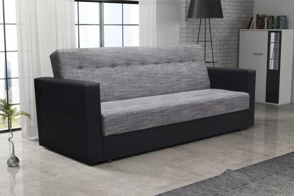 Dīvāns Wind Standard · Pelēks + melns · 85 × 216 × 85 cm