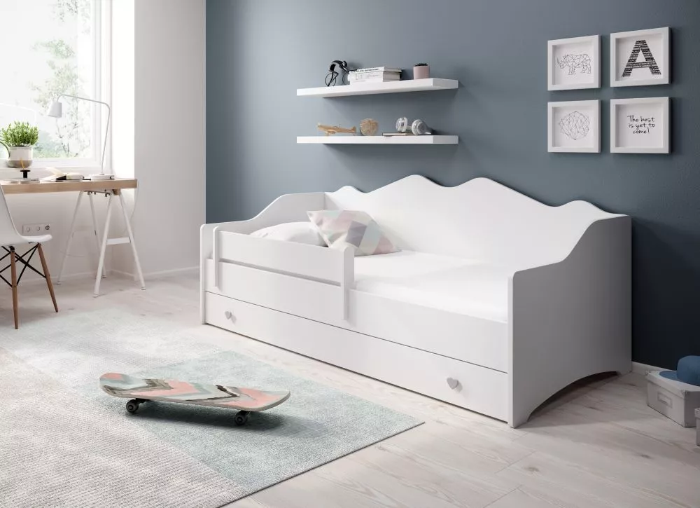 Bērnu gulta Emka ar stelāžu Guļamvietas platums: 80 cm, Guļamvietas garums: 160 cm, · 85 × 164 × 70 cm
