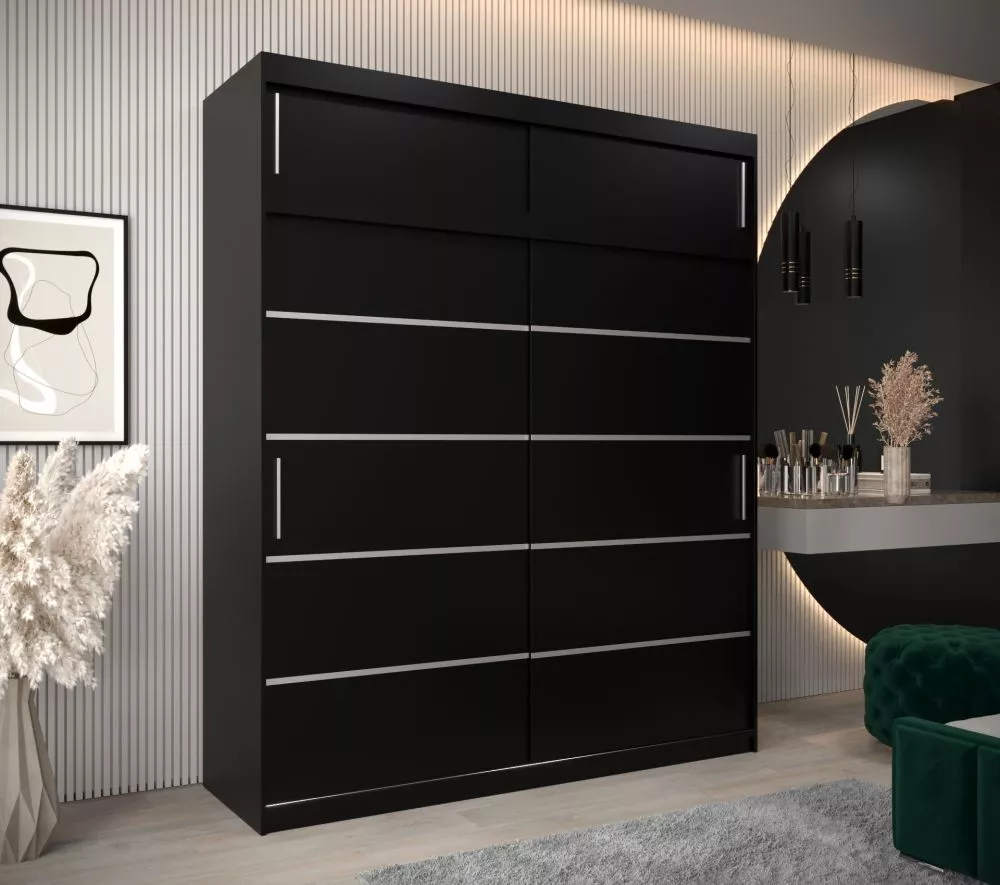 Skapis Verona 1 Premium · Melns · 200 × 62 × 240 cm