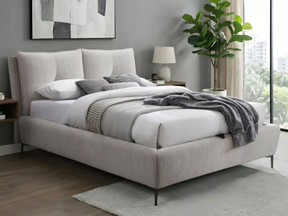 Gulta Pasadena Raven ar stelāžu Guļamvietas platums: 160 cm, Guļamvietas garums: 200 cm, · Bēšs · 183 × 238 × 116 cm
