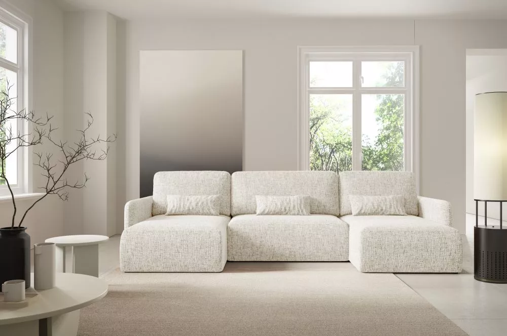 Dīvāns Ivi U Standard · Krēma · 148 × 290 × 86 cm