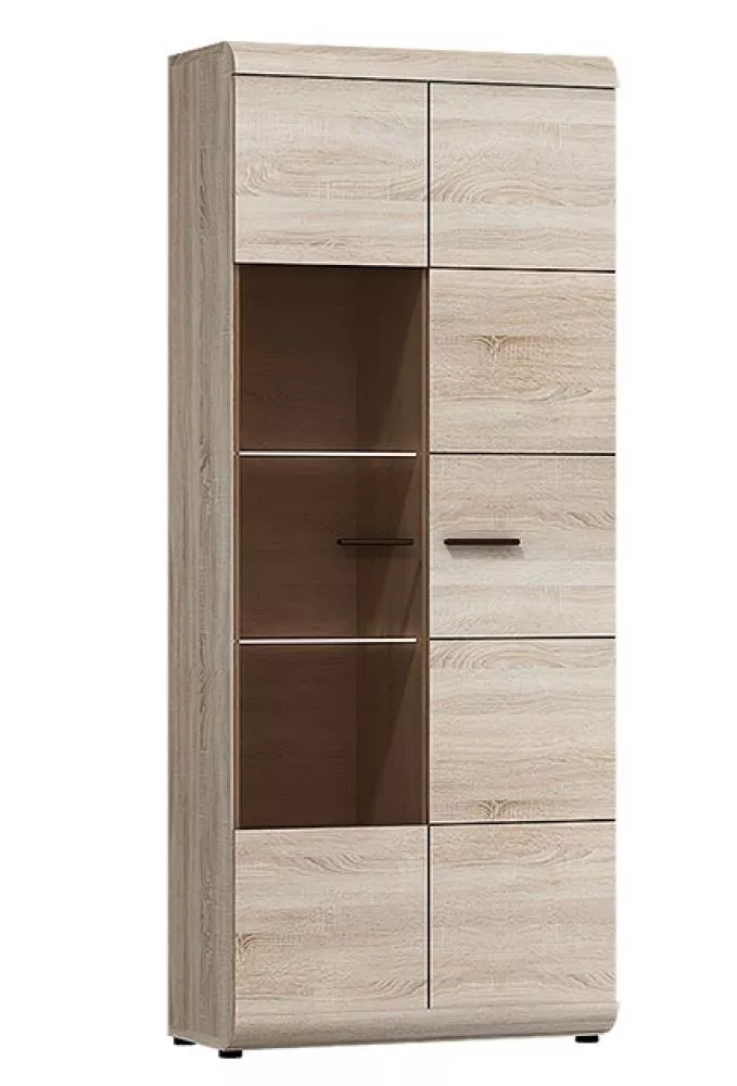 Sekcija Link A ar LED · Ozols sonoma · 80 × 37 × 194 cm