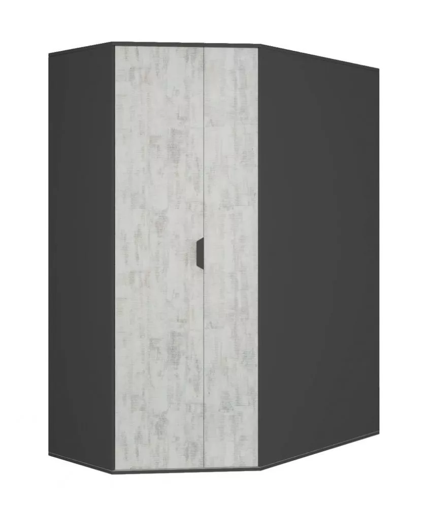 Skapis Nano 1 ar LED · Grafīts + enigma · 145 × 95 × 195 cm