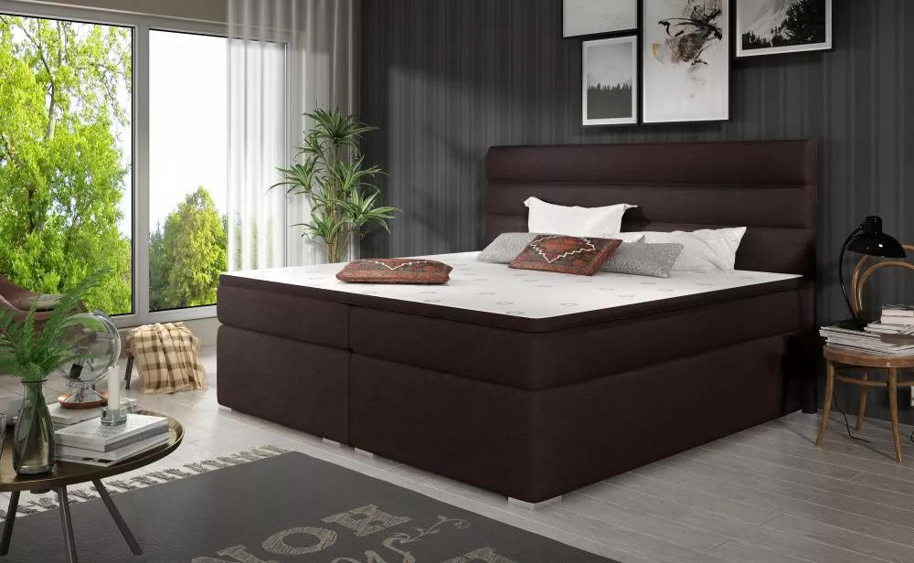 Gulta Softy Standard Guļamvietas platums: 160 cm, Guļamvietas garums: 200 cm, · Tumši brūns · 162 × 207 × 122 cm