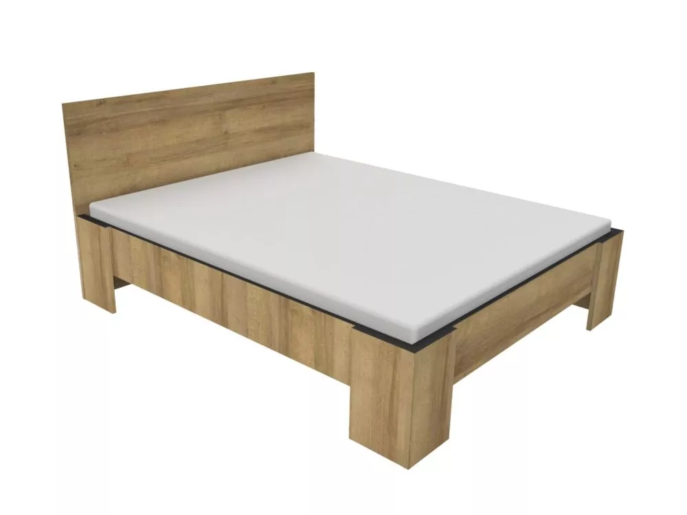 Gulta Frida 2 L160 ar stelāžu Guļamvietas platums: 160 cm, Guļamvietas garums: 200 cm, · Ozols riviera · 170.5 × 208 × 1