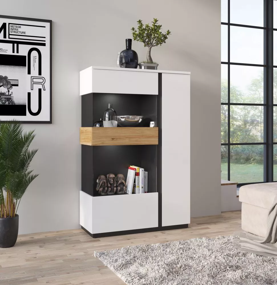 Sekcija Duke V01 ar LED Korpusa krāsa: balts, · 98 × 40 × 149.8 cm