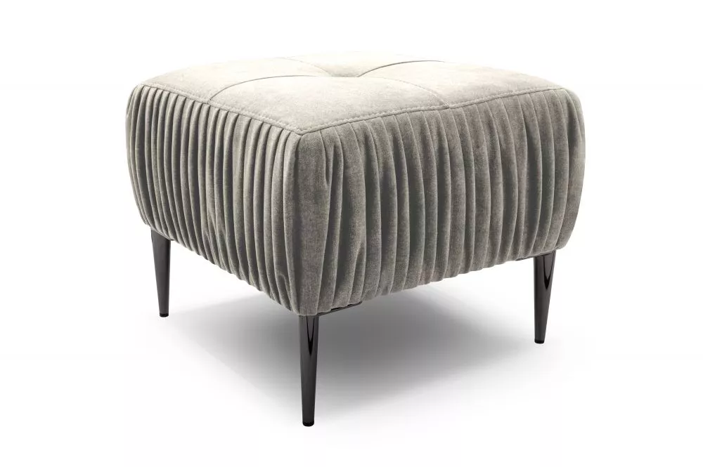 Pufs Rino P Standard Auduma numurs: Vena 07, · Gaiši pelēks · 51 × 45 × 51 cm