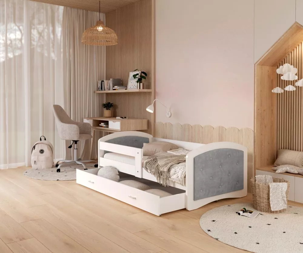 Bērnu gulta Megi G ar stelāžu Guļamvietas platums: 90 cm, Guļamvietas garums: 200 cm, · 95 × 203 × 65 cm