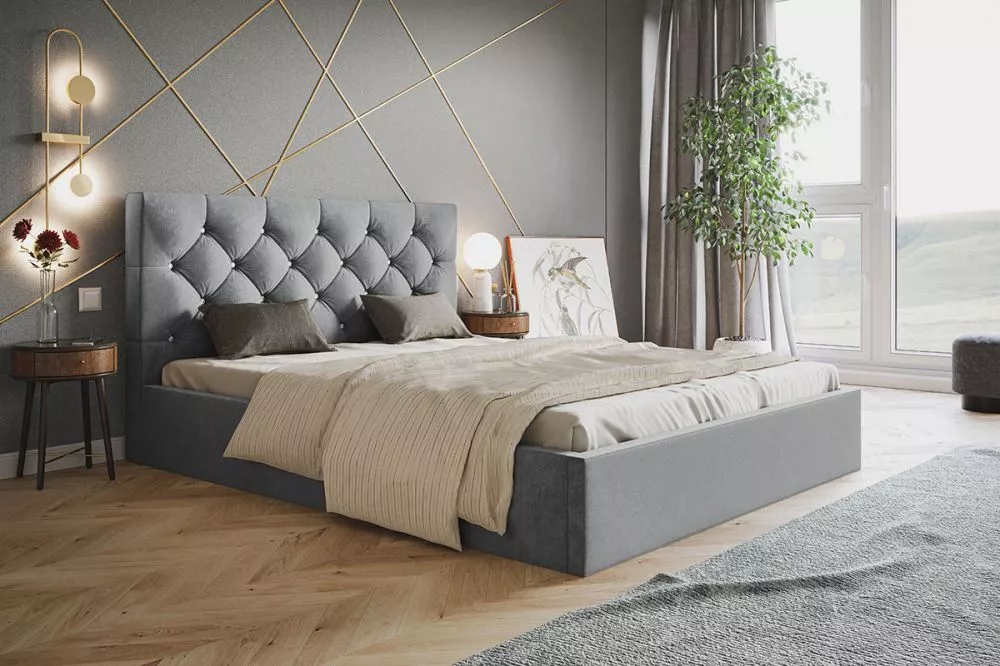 Gulta Slim 7 standard ar stelāžu Guļamvietas platums: 90 cm, Guļamvietas garums: 200 cm, stelāžas tips: koka, · Pelēks ·