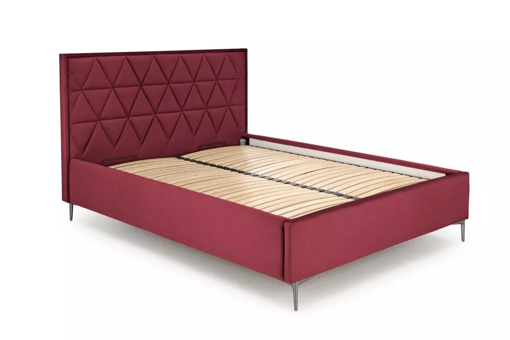Gulta Modulo 5 160x200 ar stelāžu Guļamvietas platums: 160 cm, Guļamvietas garums: 200 cm, · Tumši sarkans · 175 × 216 ×