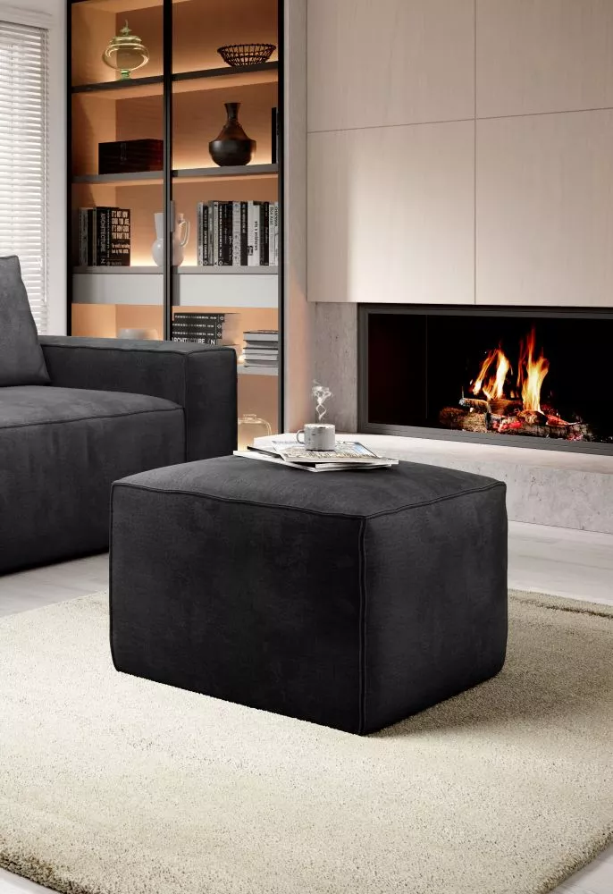 Pufs Silla P Premium Standard Auduma numurs: Nube 06, · Grafīts · 88 × 45 × 68 cm